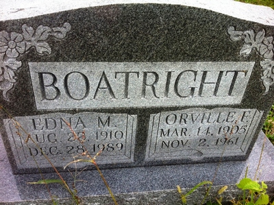 Orville Franklin and Edna M. McConnell Boatright Gravestone
